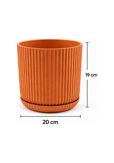 Lınje Dekoratif Saksı Turuncu 20 Cm 5 Lt İç & Dış Mekan Pp Saksı