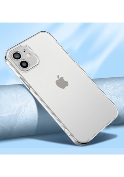 Apple Uyumlu iPhone 12 Kamera Korumalı 3D Şeffaf Silikon Kılıf
