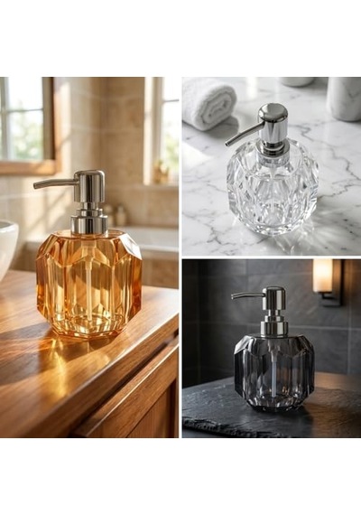 1 Adet Akrilik Sıvı Sabunluk 180 Ml - 3 Farklı Renkli Kırılmaz Şeffaf Banyo Ve Mutfak Düzenleyici Şık Losyon Diğer