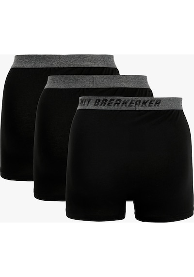 Koton Pamuklu Baskılı Bel Detaylı 3'lü Boxer Seti Siyah 7wlm90022mk