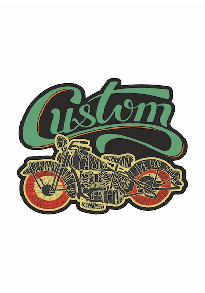 Retro Motosiklet Sticker - Araba Oto Motosiklet Karavan Sticker - 02507 20x16 Cm