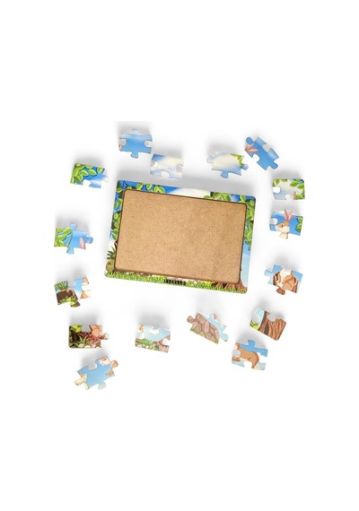 Tavşanlar 16 Parça Eğitici Öğretici Ahşap Çocuk Puzzle Yapboz Bebek Çocuk Oyuncak