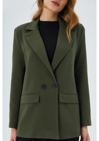 Mixray 4516 Kadın Bezayağı Blazer Ceket Haki