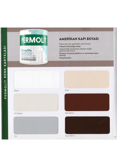 Permolit Permolife Su Bazlı Amerikan Panel Kapı Boyası - Koyu Kahve - 0.75 Lt.