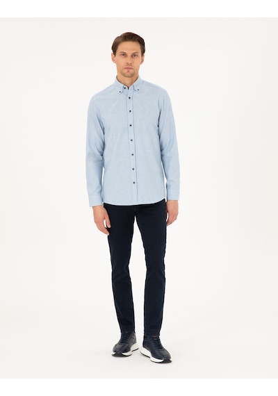 Pierre Cardin Erkek Mavi Gömlek Desenli 50292106-vr036 Mavi
