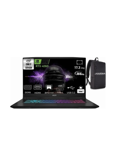 MSIKatana 17 i7-13620H B13vfk-872xtr-12 64 GB 2 TB RTX4060 8 GB 17.3" Dos Dizüstü Bilgisayar