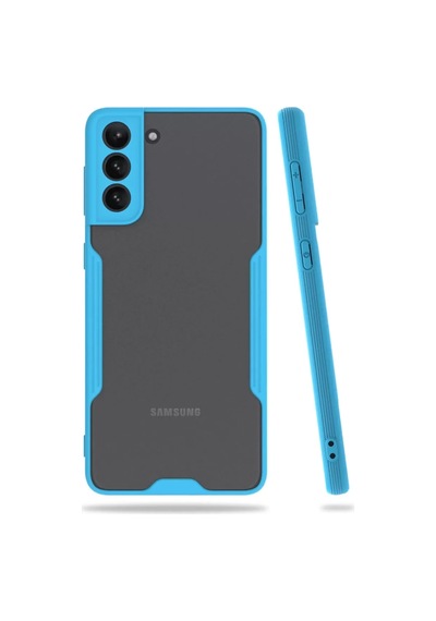 Samsung Uyumlu Galaxy S21 Plus Kılıf Platin Silikon - Mavi Diğer