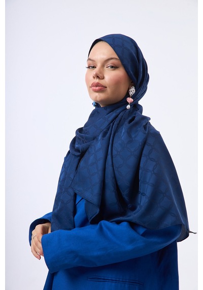Mirsoy Scarf Lina Modern Desen Şal Lacivert