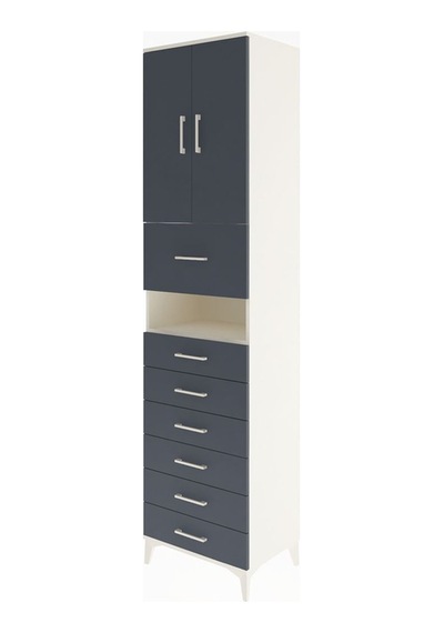 Hyperion Dolap 2 Raflı 7 Çekmeceli 2 Kapaklı 60x44x243 Aytaşı-antrasit Aytası