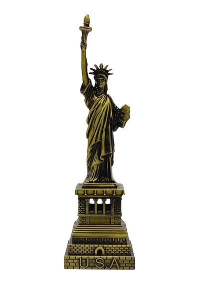 Vintage Metal Usa Özgürlük Heykeli Biblo Antik Bronz 15 Cm