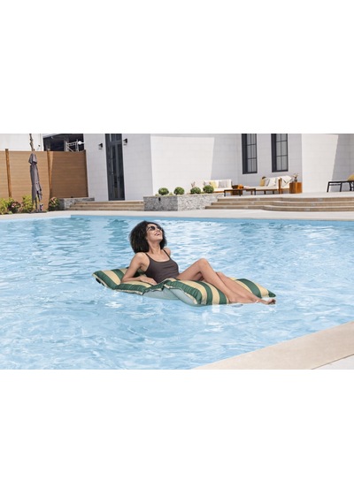 Everluxe Lüks Kumaş Kaplamalı Deniz Yatağı, Taşıma Saplı 1.83m X 90cm X 20cm Yeşil