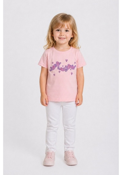 Yale Kids 1 4 Yaş Kız Çocuk %95 Pamuklu Tişört Pembe