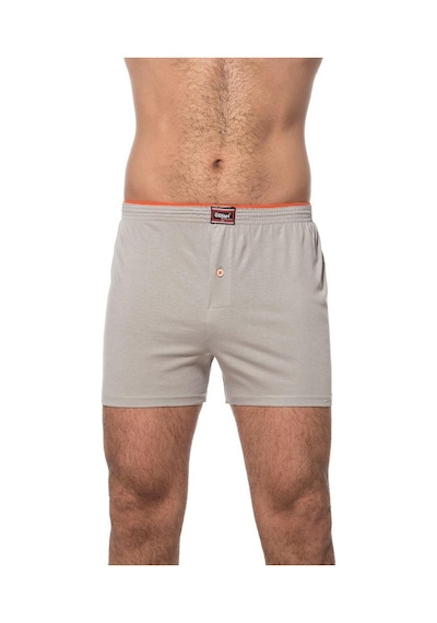 Özkan Underwear 6 Adet Özkan Erkek Pamuklu Şardonlu Düz Renk Boxer 0041 Gri