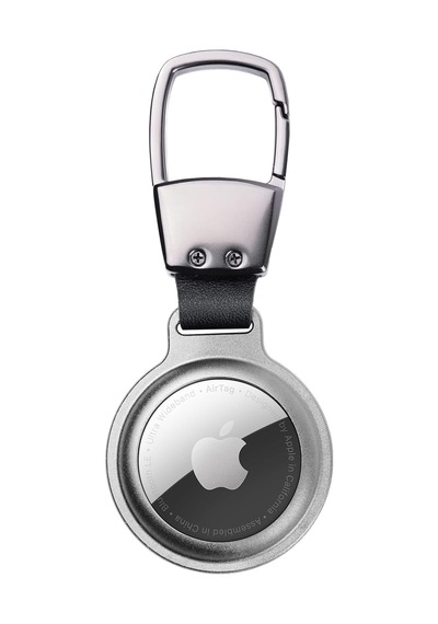 Buff Tagsafe Hooksteel Taşınabilir Anahtarlık Darbeye Dayanıklı Metal Askılı Airtag Kılıf Gümüş