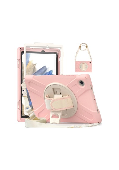 Mey İthalat Samsung Uyumlu Galaxy X200 Tab A8 10.5 Kılıf Amazing Tablet Kapak - Pembe Arka Kapak