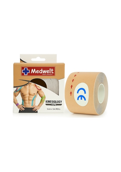 Medwelt Kinezyoloji Bandı 5cm X 5m Kinesiology Tape Spor Destek Bandı Elastik Kas Ve Eklem Bandı