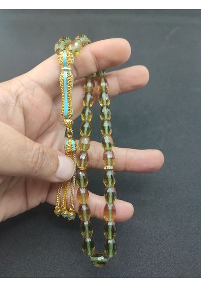 Telkari Püskül Kombinli Işığa Göre Renk Değiştirebilen Zultanit Taşı Tesbih Sertifikalı 6926
