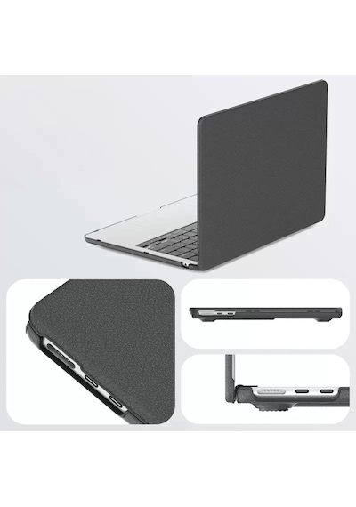 Mey İthalat Macbook Air 15 2024 Macbook Deri Kapak - Siyah