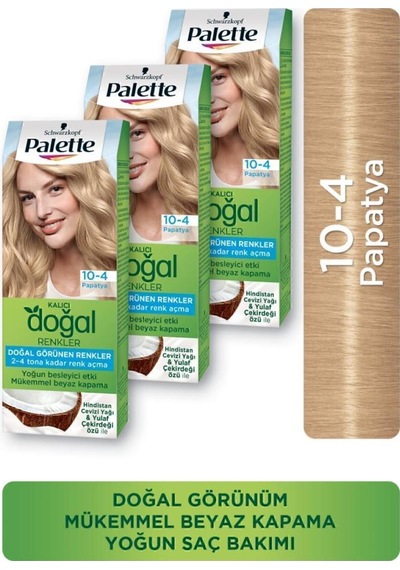 Palette Kalıcı Doğal Renkler Saç Boyası 10-4 Papatya X 3 Adet