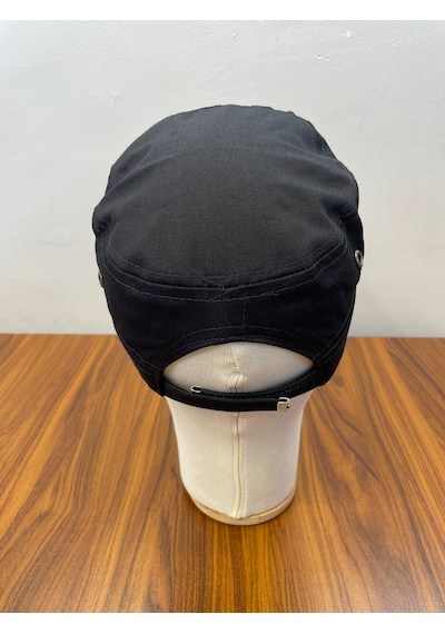 Castro Che Nakışlı Pamuklu Gabardin Kumaş Cap Şapka Siyah