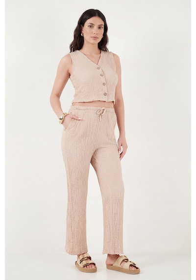 Lela Regular Fit V Yaka Yelek-pantolon Gofre Takım Bayan Takım 5866484 Vizon Lela Regular Fit V Yaka Yelek-pantolon Gofre Takım Bayan Takım 5866484 Vizon