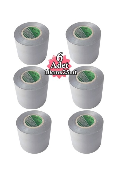 Gri Pvc Bant 10cmx25mt Geniş Gri İzole Bandı