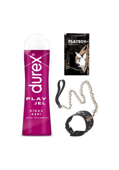 Durex Kiraz Aşkı 50 Ml Jel + Siyah Deri Tasma + Hediye