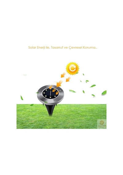 Technojet Solar Güneş Enerjili 8 Ledli Kazıklı Çim Zemin Bahçe Ay (546890323) Çok Renkli
