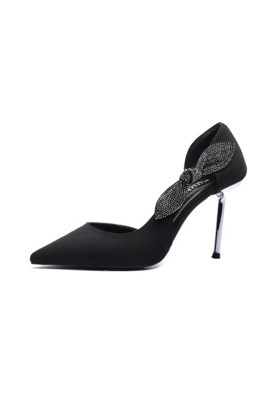 Kuum London Kuum K25-820 Siyah Stiletto 9 Cm Kadın Abiye Ayakkabı Siyah