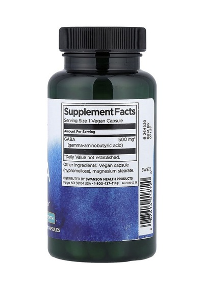 Swanson Vitamins, Gaba, 500 Mg, 100 Veg Capsules