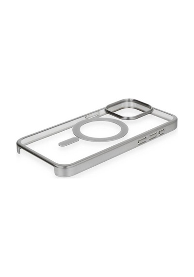 Apple Uyumlu   iPhone 15 Pro Max Kılıf Erozi Magsafe Kapak - Gümüş