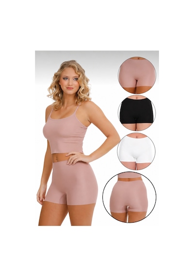 Sensu Lazer Kesim Yüksek Bel Şort 3'lü Set Model-3 Yeşil