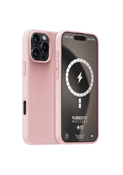 Apple Uyumlu iPhone Buff 16 Pro Max Magsafe Rubber Fit Silikon Kılıf Lightpink