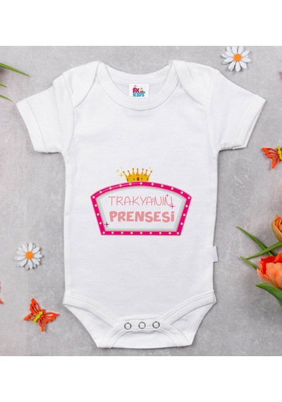 Bk Gift Bk Kids Trakyanın Prensesi Tasarımlı Beyaz Bebek Body Zıbın-1 Çok Renkli