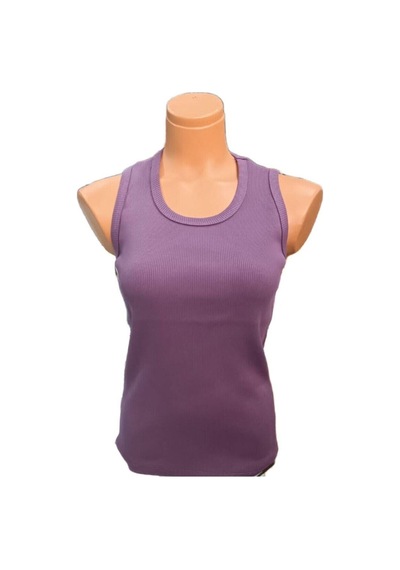Pazarız Pembecin Fitted/vücuda Oturan Kalın Askılı Fitilli Esnek Örme Atlet Body Mor