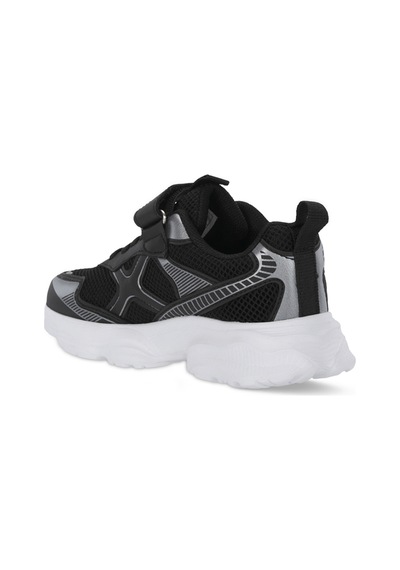 Slazenger Fast Track I Unisex Çocuk Cırt Cırtlı Siyah / Gümüş Günlük Spor Ayakkabısı
