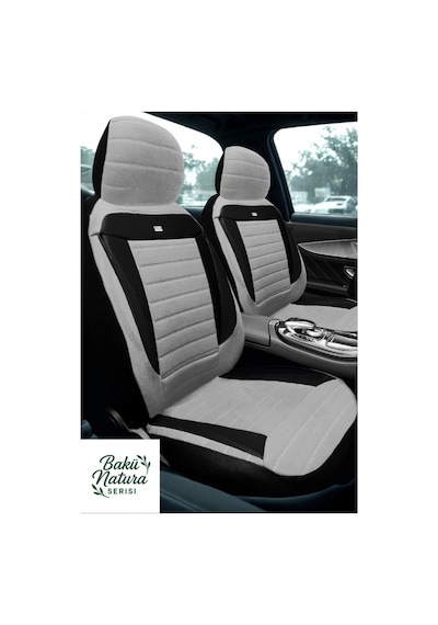 Ford Fiesta Hachback Hb 2009-2012 Uyumlu Tegin Natura Serisi Raşel Gri Siyah Koltuk Kılıfı
