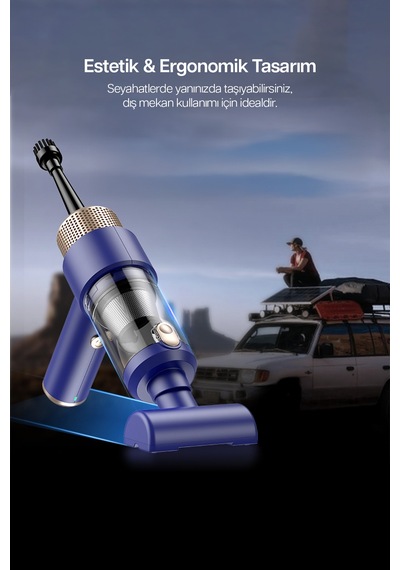 Proseg Pr-as03 6500pa Şarjlı 1800mah Batarya Lacivert Araç İçi El Süpürgesi