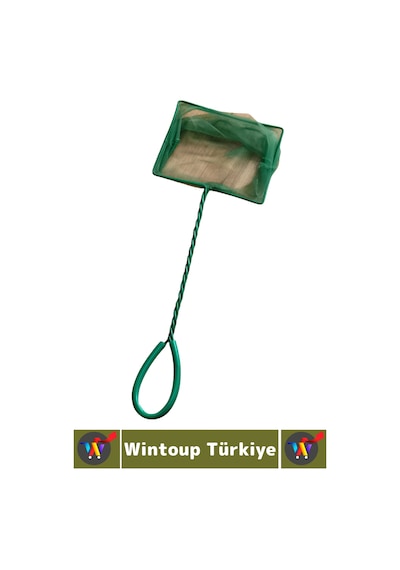 Wintoup Dayanıklı Kaymaz Sap Hafif Yumuşak Fileli Tatlı Tuzlu Su Uyumlu Pratik Akvaryum Balık Kepçesi 15 Cm