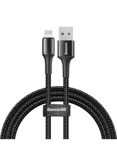 Baseus Halo 2.4a Lightning 1 Metre Şarj Kablosu Siyah Calgh-b01