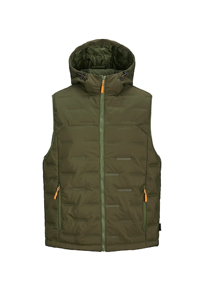 Jack & Jones Jack&jones Sonic Bodywarmer Hood Erkek Haki Kapüşonlu Yelek Haki