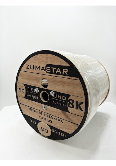 300m 80 Tel Sargı Rg6/u6 8k Uhd Çanak Anten Kablosu
