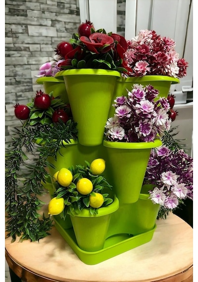 3 Katlı Şanslı Yonca Tasarımlı Dekoratif Saksı Seti, 26.5 X 26.5 Cm, Çiçek Ve Bitki Sebze Yetiştirme, Bahçe Salon Mutfak Saksı Seti Yeşil 001 3 Katlı Şanslı Yonca Tasarımlı Dekoratif Saksı Seti, 26.5 X 26.5 Cm, Çiçek Ve Bitki Sebze Yetiştirme, Bahçe Salon Mutfak Saksı Seti Yeşil 001