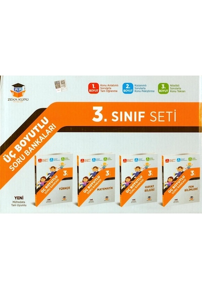 3. Sınıf Üç Boyutlu Soru Bankaları Seti -  Zeka Küpü Yayınları