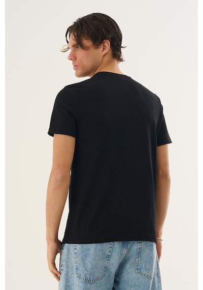 Alexandergardi Alexandergardı Dokulu Erkek T-shirt Siyah