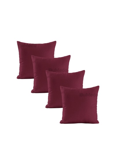 Dekoratif 4'lü Kırlent Yastık Kılıfı Seti - 42 X 42 Cm - Bordo