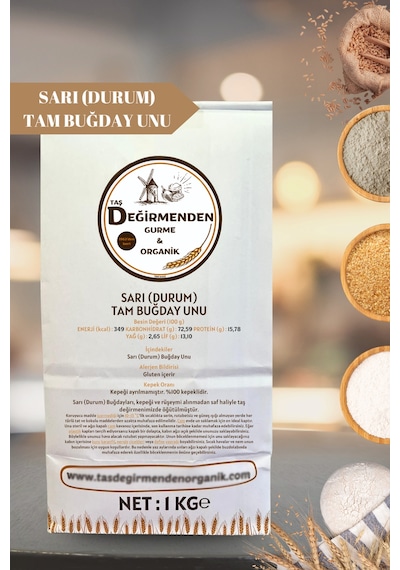 Sarı (Durum) Tam Buğday Unu - 1 Kilo