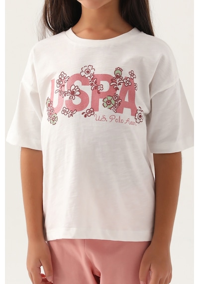 U.s. Polo Assn Lisanslı Daisy Krem Kız Çocuk Pijama Takımı 5274-43035 Krem