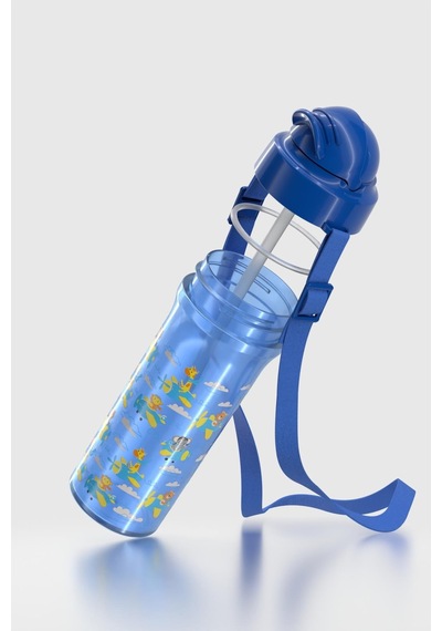 Renga Migo Ayıcık Desenli 300 Ml Askılı Pipetli Pp Bebek Suluk 912013 Mavi Mavi