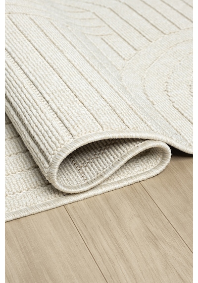Mariesse Home Lara İskandinav Dokuma Bukleli Modern Salon Halısı Mutfak Halısı Koridor Halısı Yolluk 623-krem